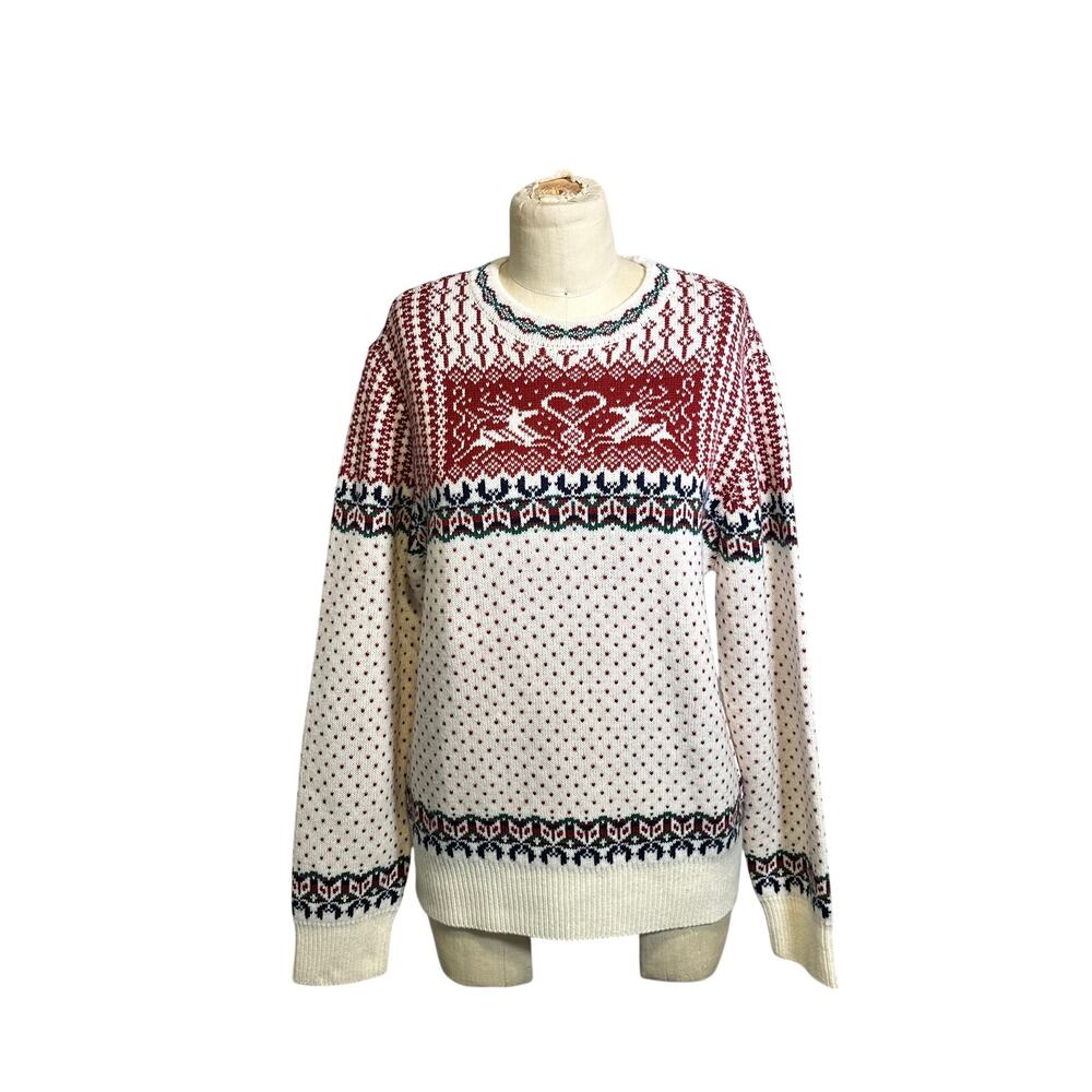Rowing Blazers Cashmere Wool Nordic Fairisle Sweater in Cream